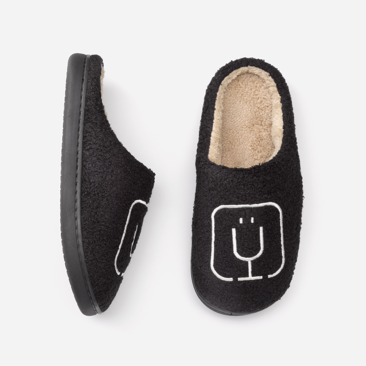 brumate-fuzzy-slippers-black-c7 apparel-slippers-above.png